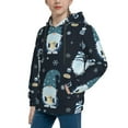 thumbnail image 2 of Kll Unisex Kids Boys Girls Hooded Pocket Pullover Hoodies-Gnome And Snowflakes, 2 of 9