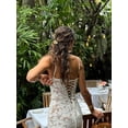 thumbnail image 3 of Vestido Sexy de encaje con agujeros para mujer, vestido liso ajustado con tirantes, sin mangas, Espalda descubierta, con cordones, vestidos largos de verano para mujer, vestidos de fiesta de noche, 3 of 5