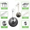 thumbnail image 5 of Square 13-Piece Stainless Steel Measuring Cups and Spoons Set, 5 Stainless Steel Measuring Cups,6 Stainless Steel Measuring Spoons &1 Measuring Stick Leveler &1 Mini Egg Whisk, kitchen tools for Cook, 5 of 6