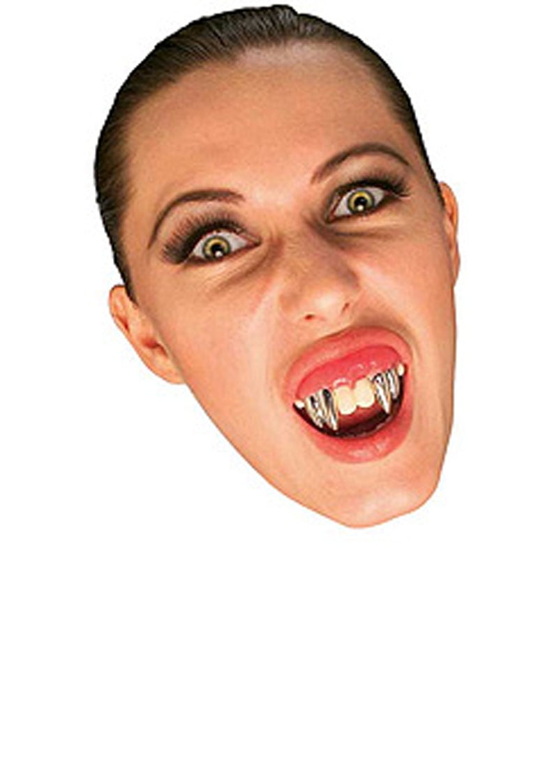Vampire Teeth with Double Silver Fangs Rubies 2428