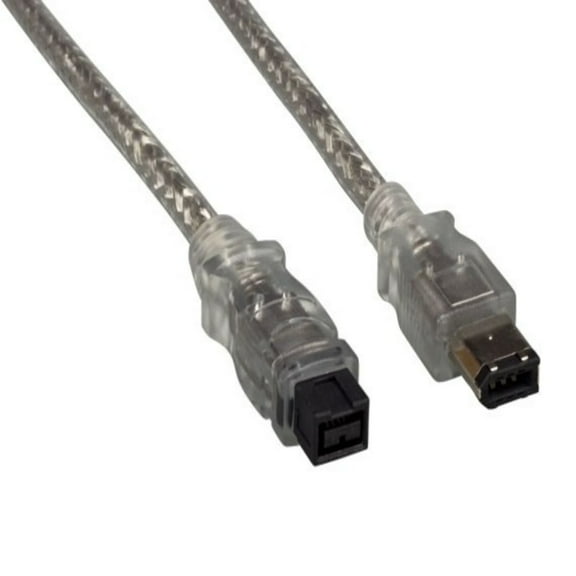 SANOXY Cables and Adapters; 6ft IEEE 1394b FireWire 800 9-pin to 6-pin, Clear