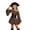 Z29-Brown, variant on Girls Pirate Style Dress with Ruffle Trim and Corset Belt for Halloween Party Dress Up Clothes Themed Party Role Play Pretend Play
