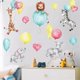 thumbnail image 2 of Pegatinas de pared con globos de animales de dibujos animados para niños, coloridas y adorables, con acuarela, extraíbles, para decorar habitaciones de bebés, niños y niñas., 2 of 5