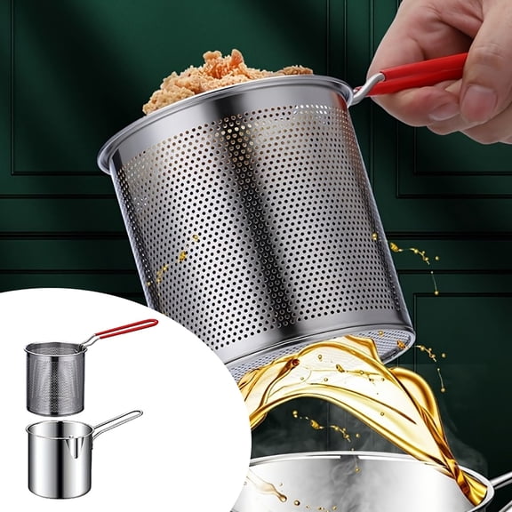 EcoNest Stainless Steel Mini Deep Fryer For Home Use Compact Oil Saving Tableware And Efficient Cooking