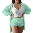 thumbnail image 2 of BONIXOOM Womens Pajamas Christmas Pajamas For Family Sleepwear None Long Sleeve Sleepwear Sets Solid Mint Green XL, 2 of 7