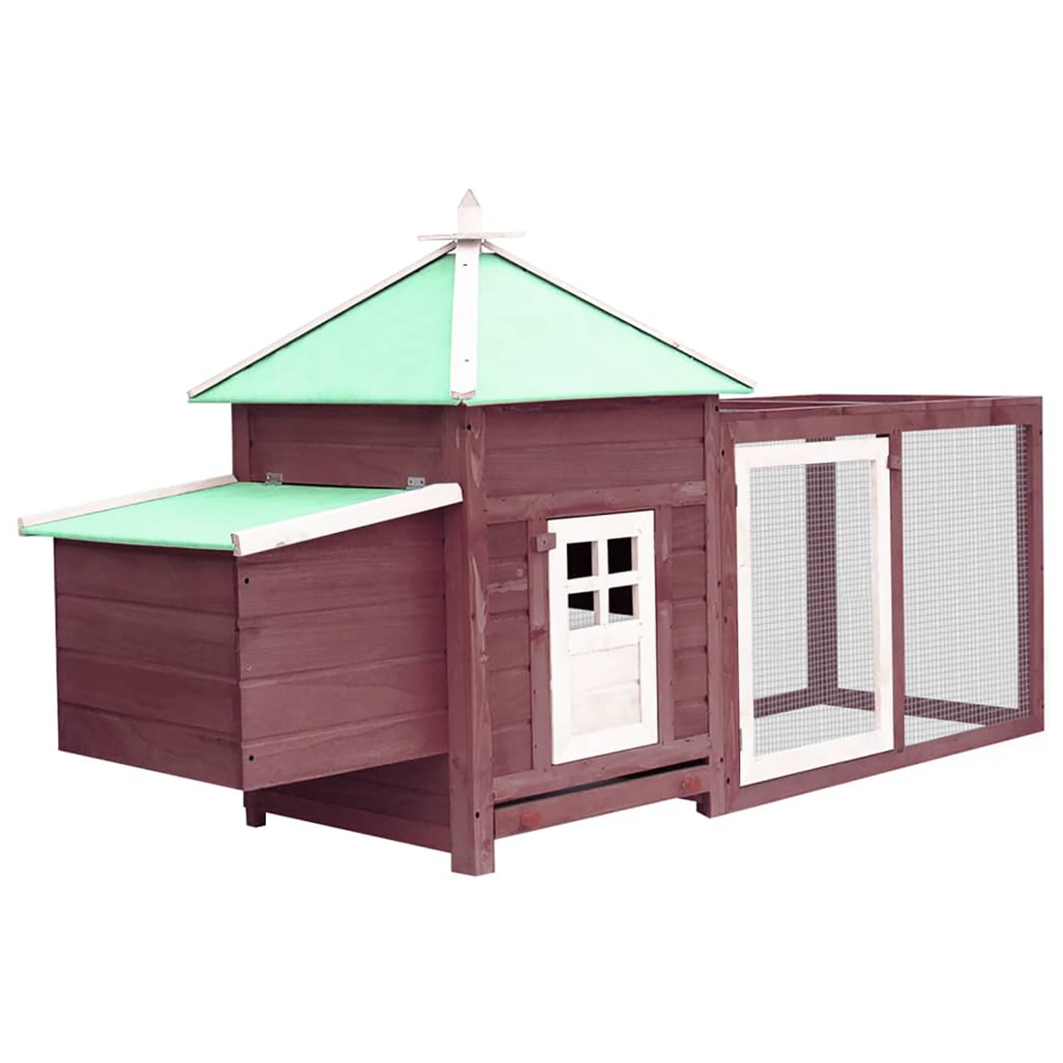 Pefilos 74.8" Wood Outdoor Large Rabbit Hutch Chicken Coop with Nest Box Pet Cages for Small Animals, Brown Pefilos 74.8" Wood Outdoor Large Rabbit Hutch Chicken Coop with Nest Box Pet Cages for Small Animals, Brown