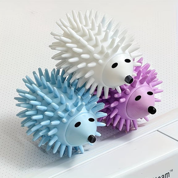 3 Pack Reusable Hedgehog Laundry Detergent & Dryer Balls - Anti-Tangle Wrinkle-Free Plastic Laundry Helper for Washer & Dryer, Softening & Cleaning Clothes
