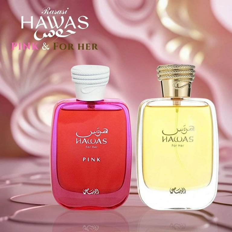 Hawas Pink & Hawas For Her Eau de Parfum Sprays 100ml (3.4