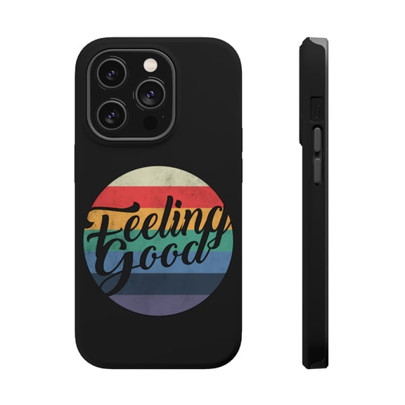 DistinctInk Tough Case for Apple iPhone 15 PRO (6.1" Screen), Compatible with MagSafe Charging - Feeling Good