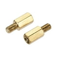 thumbnail image 4 of Uxcell Brass M4 10mm+6mm Male-Female Hex Standoff Screw Nut Kit 10 Sets, 4 of 5