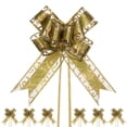 thumbnail image 1 of 20 piezas de grandes lazos de tirón de 8 pulgadas para decoraciones de cestas de boda, tono dorado, 1 of 1