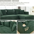 thumbnail image 5 of 108.7" Modular Sectional Sofa Couches for Living Room, Modern Boneless Couch Cloud Foam Floor Upholstered Couch with Chaise, L-Shape Sofa Couch for Bedroom, Right Facing Chaise Green, 5 of 7