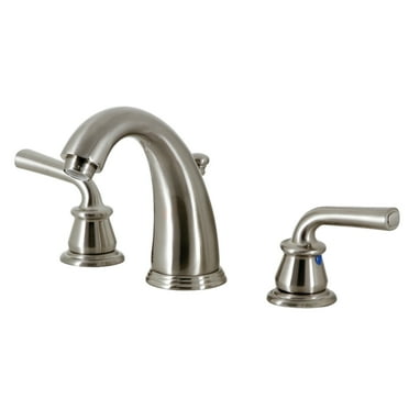 Kingston Brass KB988RXL Restoration Widespread Bathroom Faucet with Pop-Up Drain, Brushed Nickel