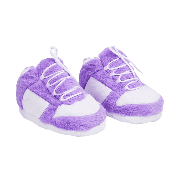 DSK Global Sneaker Slippers – Warm & Comfy Indoor & Outdoor Slippers, Unisex Plush Slippers, Fuzzy Slipper Soft House Shoes for Men, Women, and Kids – One Size Fits Most, Purple