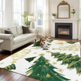 thumbnail image 2 of 5x7 Area Rugs for Living Room, Christmas Tree Non Slip Area Rugs for Kitchen Bedroom Entryway, White Green Xmas Tree Winter Washable Carpet Runner Rug Floor Mats for Bedroom Home Decor, 2 of 9