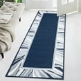thumbnail image 2 of Hasoo Runner Rug 2x6 Modern Bordered Indoor Washable Rug for Hallway Bohemian Contemporary Rug, Blue, 2 of 7