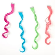 Claire's Club Neon Faux Hair Clip in Extensions - 4 Pack, Female, Adult