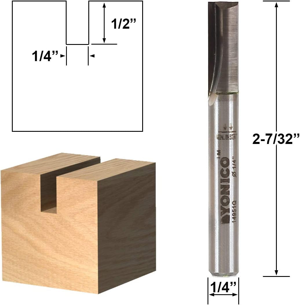 Yonico 5 Bit Straight/Dado Router Bit Set - 1/4" Shank - 14522q
