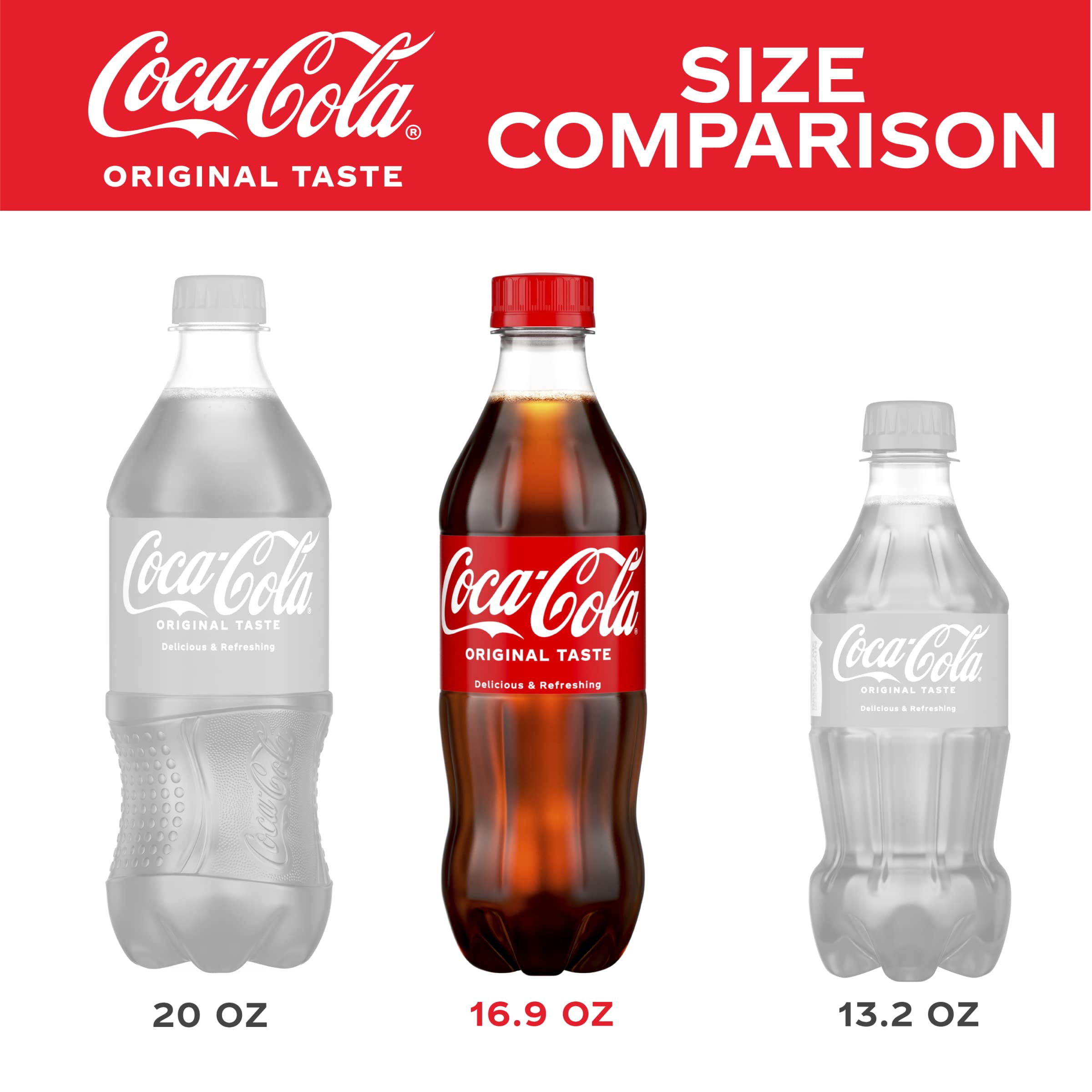Coca-Cola Soda Pop, 16.9 fl oz, 12 Pack Bottles