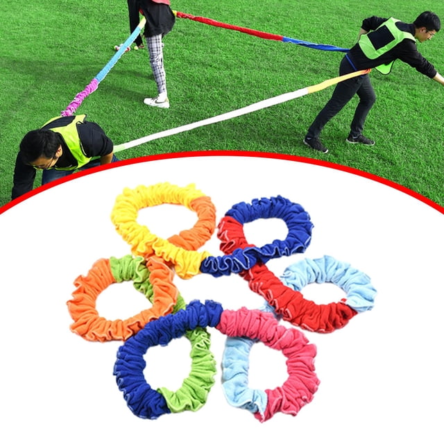 Anillo de Rally con banda elástica cooperativa de lana elástica, cuerda elástica creativa para jardín de infantes para juegos de fiesta al aire libre, 350cm