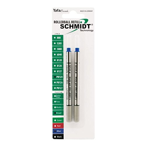 Schmidt P8120 Short Capless Rollerball Refill - Blue, Broad Point 1.0mm, 2 Pack (SC58134)