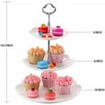 thumbnail image 2 of 3-Tier Porcelain Cupcake Stand Serving Tray - White Embossed Elegant Dessert Cake Stand - Pastry Serving Stand for Tea Party, Wedding and Birthday, 2 of 7