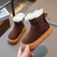 thumbnail image 7 of Comfy Girls' Fuzzy Ankle Boots Fleece Lined Slip-On Boots Soft Sole Thicken Flatform Comfortable Footwear Fashion Footwear Fleece Lined Thermal Footwear Fashion Shoes, 7 of 7