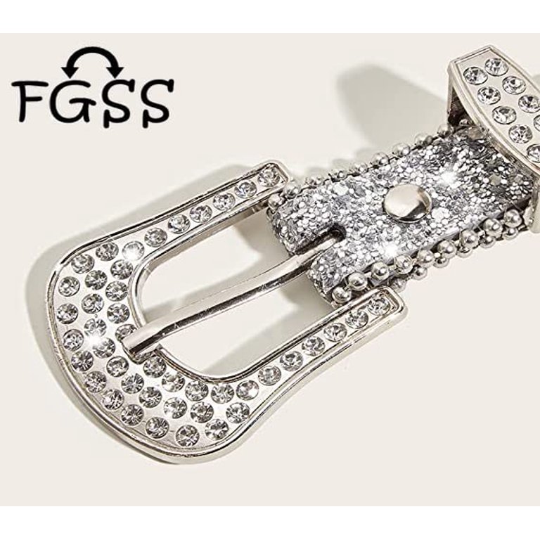Rhinestone Studded Belt for Women, Fits Waist 27-39 Inch Amazon.com: Eohak Womens Rhinestone Studded Western Leather  main image 2