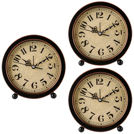 3 Pack Antique Decor Retro Alarm Clock Table Travel