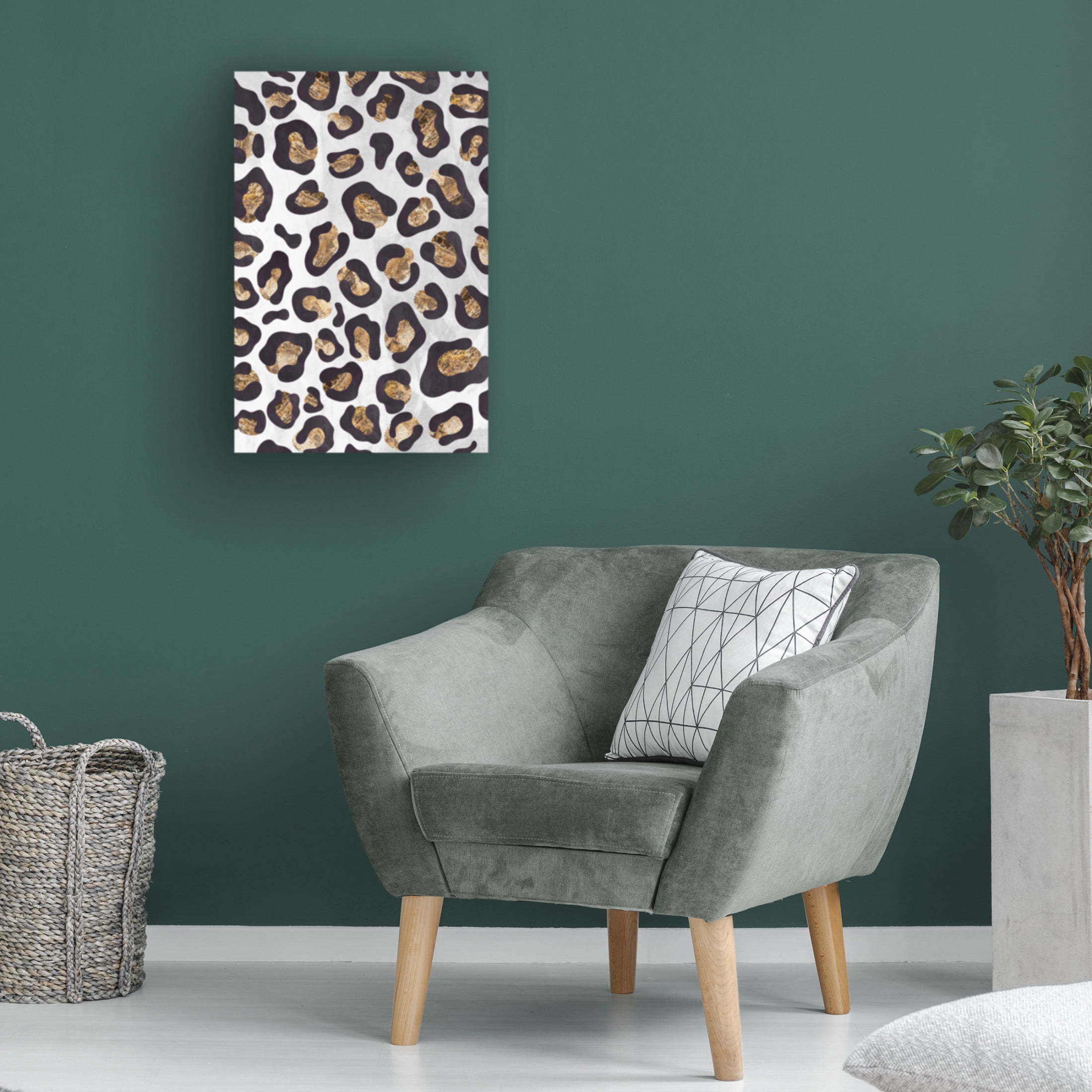 Trademark Fine Art Sarah Manovski Gold Black leopard print Canvas Wall Art