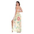 thumbnail image 3 of FORMRS Womens Long Sarong Beach Wrap Semi-Sheer Bikini Skirt Bathing Swimsuit Cover Up, Colorful Flower, 3 of 7