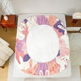thumbnail image 5 of jejeloiu Kawaii Rabbit Queen Sheet Sets,Cartoon Animal Flat Sheet,Pink Purple White Queen Fitted Sheet For Girls Kids,Super Cozy Room Decor,4pcs, 5 of 7