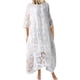 thumbnail image 1 of Vestido de longitud media de malla de empalme de manga media de color sólido casual de moda de verano para mujer Fridja  bnh1547, 1 of 6