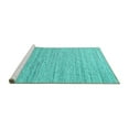 thumbnail image 2 of Ahgly Company Machine Washable Indoor Round Solid Turquoise Blue Modern Area Rugs, 6' Round, 2 of 4