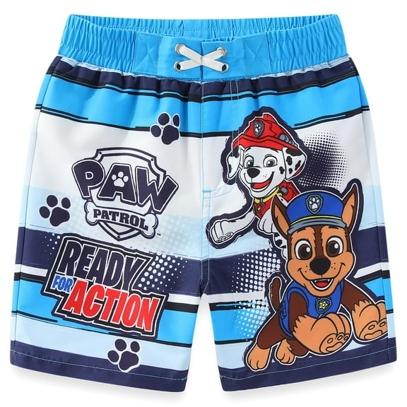 Paw Patrol Chase and Marshall UPF 50 Swim Trunks Bathing Suit (Boys), Sizes 2T-6