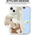 thumbnail image 2 of for iPhone 14 Case with Wavy Edge, Cute White Heart Mirror Curly Wave Frame Shape Phone Cases, Shockproof Hard PC & Soft TPU Bumper Protection Cover for Women Girls with Bracelet Chain, 2 of 12