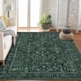 thumbnail image 4 of Area Rugs for Living Room Bedroom, Large Washable Rug, Vintage Floral Boho Non Slip Low Pile Carpet Indoor Dining Room and Kids Room Dark Green 2 * 6 ft, 4 of 9