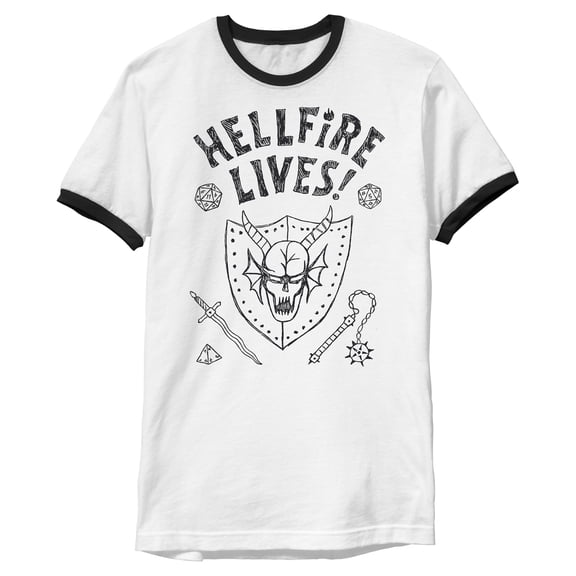 Mens Stranger Things Hellfire Lives T Shirt