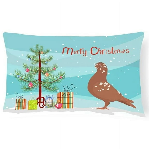 Carolines Treasures BB9320PW1216 African Owl Pigeon Christmas Canvas Fabric Decorative Pillow, Teal, 12H x16W,