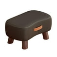 thumbnail image 3 of Reposapiés pequeño otomano con patas de madera, creativo, con asa Verde, 3 of 9