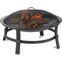 LINJH Brushed Copper Wood Burning Outdoor Firebowl