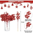 thumbnail image 4 of Coolmade 16 Pack Christmas Glitter Berries Stems, 7.8Inch Artificial Christmas Picks for Christmas Tree Ornaments, DIY Xmas Wreath, Crafts, Holiday and Home Decor, 4 of 8
