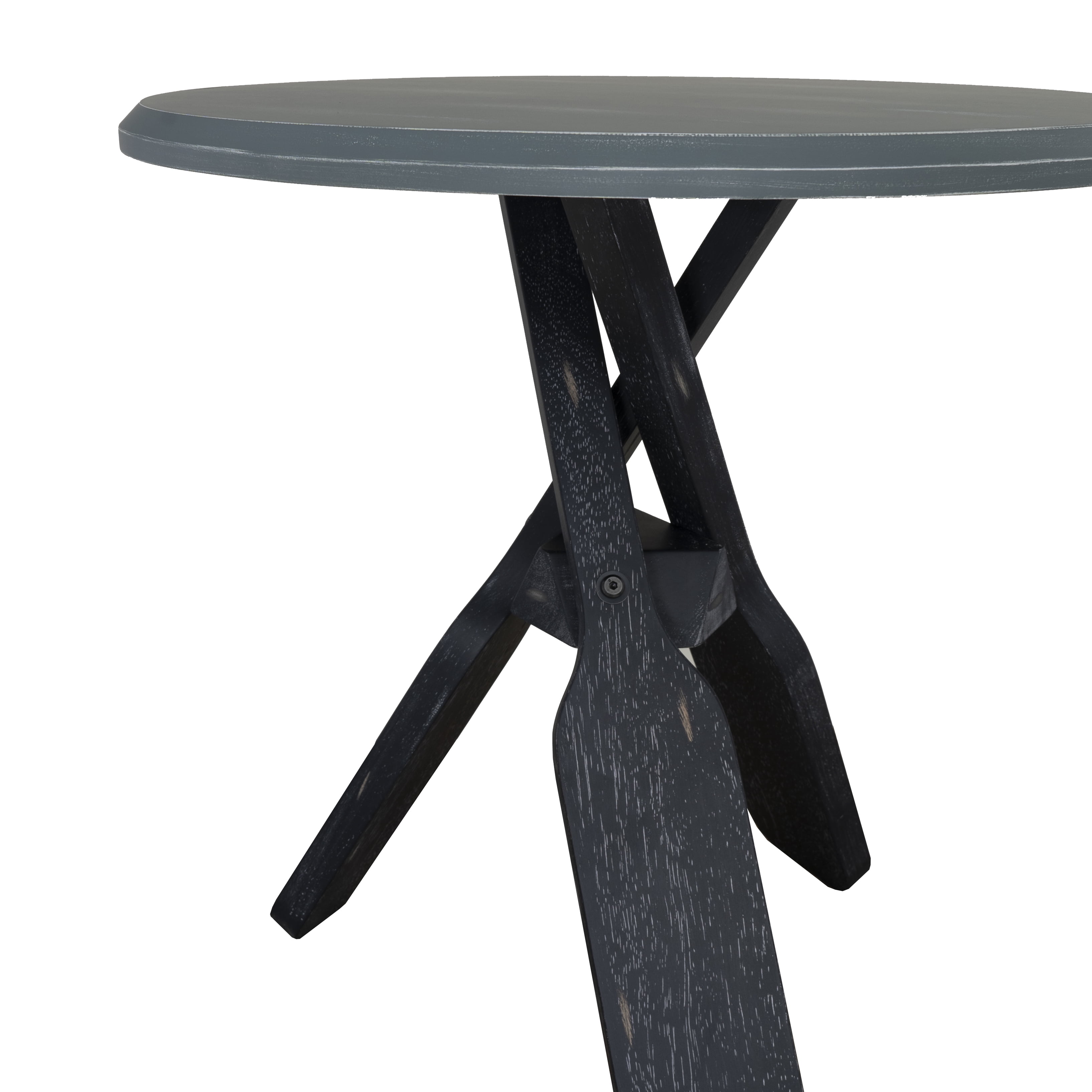 Powell Oreana Coastal Round Indoor Accent Side Table, 22" Tall, Blue/Gray