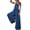 Dark Blue, variant on Women's Casual Loose Denim Overalls Adjustable Strap Wide Leg Bib Jean Overalls Jumpsuit with Pockets