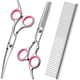 thumbnail image 1 of 4 in 1 Stainless Steel Professional Dog Grooming for Scissors Thinning Curved Scissors and Comb Pink, 1 of 5