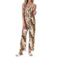 thumbnail image 1 of Conjunto de Ropa de Casa Satinada INSPIRE CHIC para Mujeres de 2 Piezas, Top de Tirantes Sin Mangas y Pantalones Largos M Oro, 1 of 6