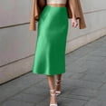thumbnail image 2 of RUTAYY Women Straight Solid Color Midi Skirt For Daily Vacation Wear Elegant Slim Fit Spring Summer Casual Skirt Flowy Swing Skirts, 2 of 5