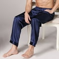 thumbnail image 3 of Caitzr Mens Silk Satin Pajamas Pyjamas Pants for Men Sleep Bottoms Nightwear Sleepwear Trousers, 3 of 6