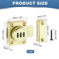 thumbnail image 2 of Cabinet Combination Lock Twist Knob Keyless Lock 3-Digit Password Latch Lock for Small Door Gold, 2 of 7