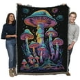 thumbnail image 2 of Pure Country Weavers Glowing Mushrooms Blanket Tapestry Throw Woven from Cotton - Made in The USA (72x54), 2 of 8